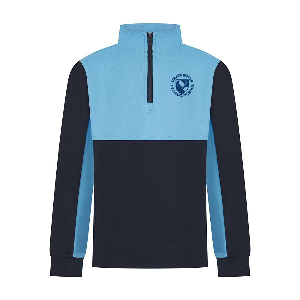 Strathpeffer Primary Smartflex Quarter Zip Navy/Sky (PE Garment)