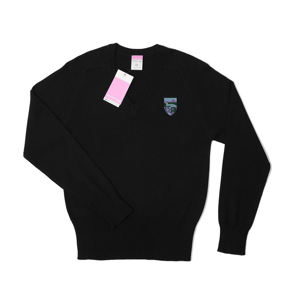 Kemnay Academy Unisex Cotton V-Neck Black