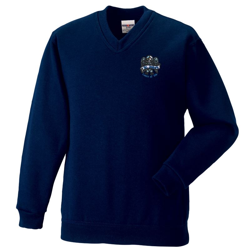 St Johns Primary V-Neck Sweatshirt Navy – Schoolwear Made Easy