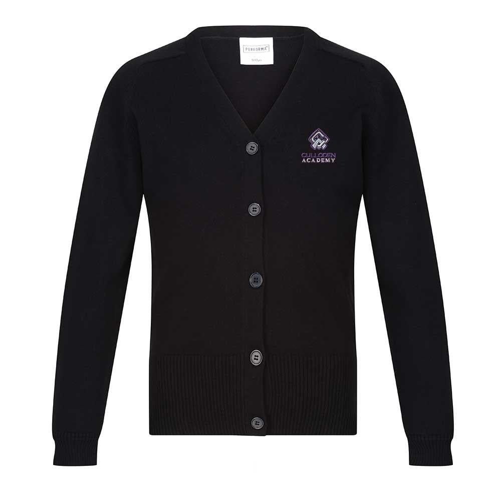 Culloden Academy Girls Cotton Cardigan Black