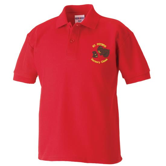 St Peters Nursery Paisley Poloshirt Red