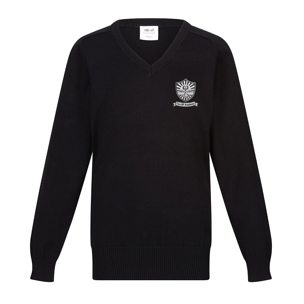 Turriff Academy Unisex Cotton V-Neck Black