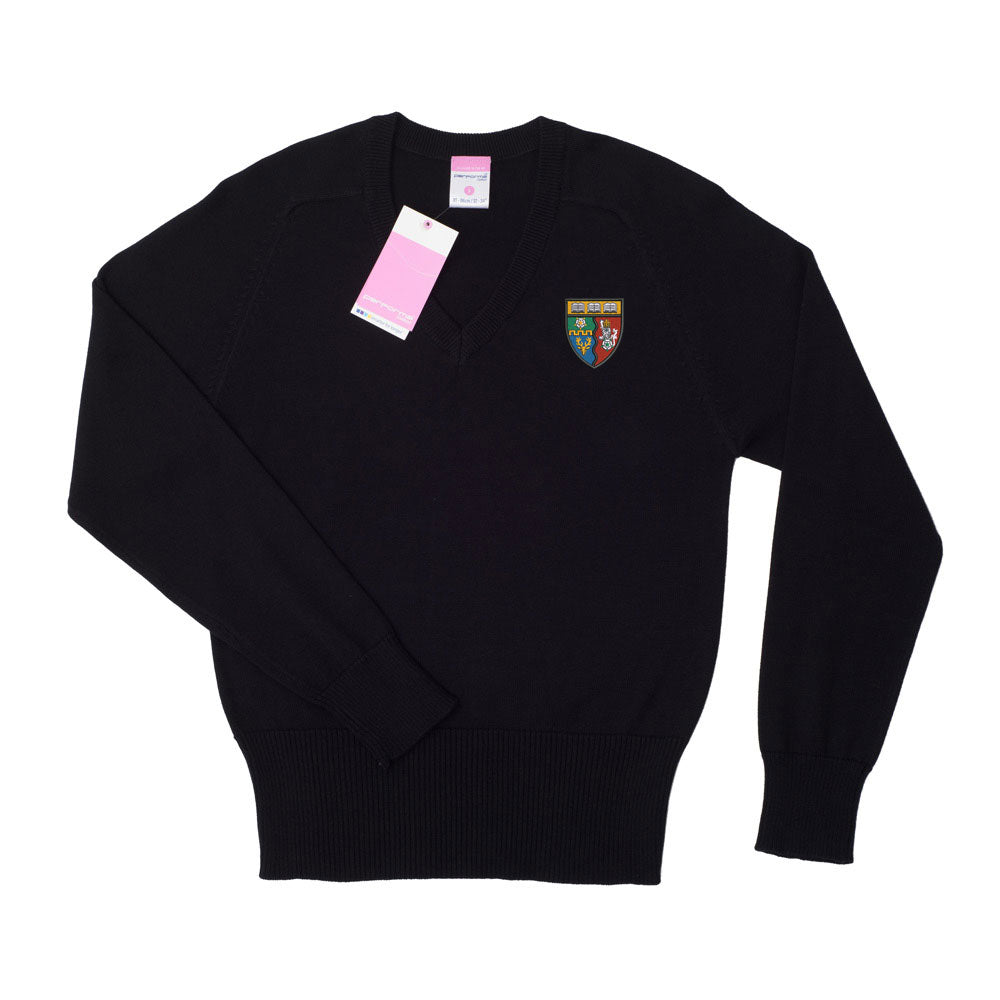 Fortrose Academy Unisex Cotton V-Neck Black