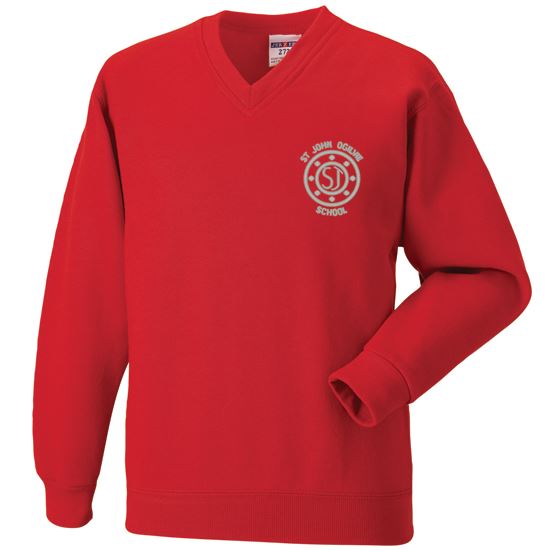 St John Ogilvie Primary V-Neck Sweatshirt Red