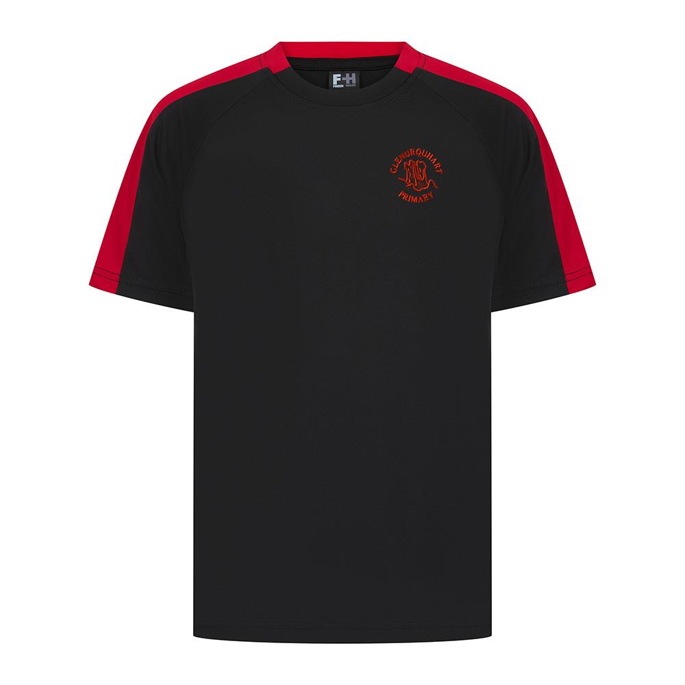 Glenurquhart Primary Smartflex T-Shirt Black/Red