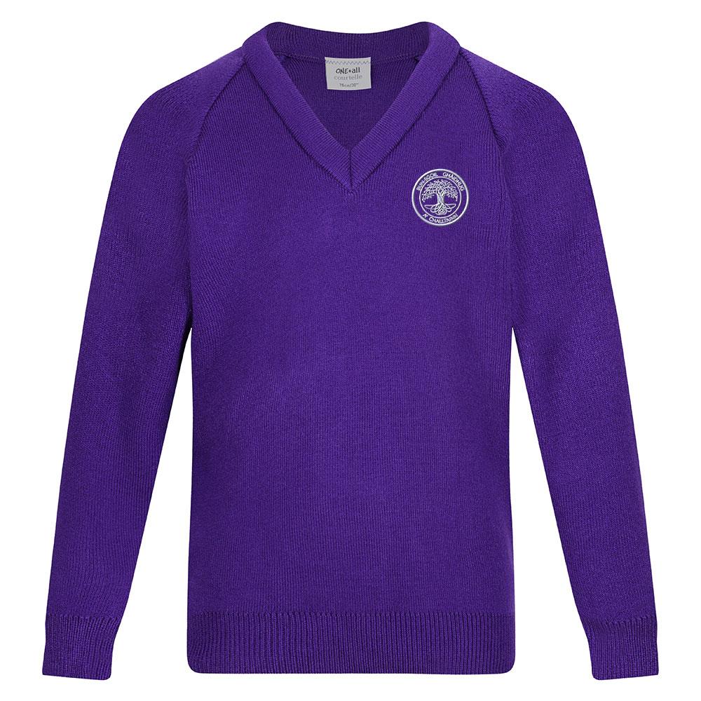 Calton Gaelic Primary Courtelle V-Neck Purple