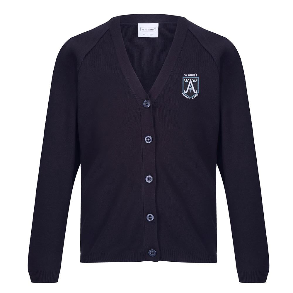 St Annes Primary 50/50 Cardigan Navy