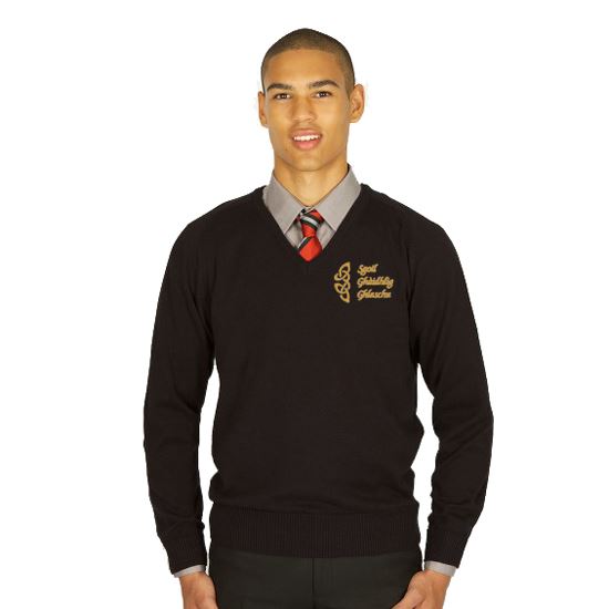 Ardsgoil Ghaidhlig Ghlaschu Unisex Cotton V-Neck Black