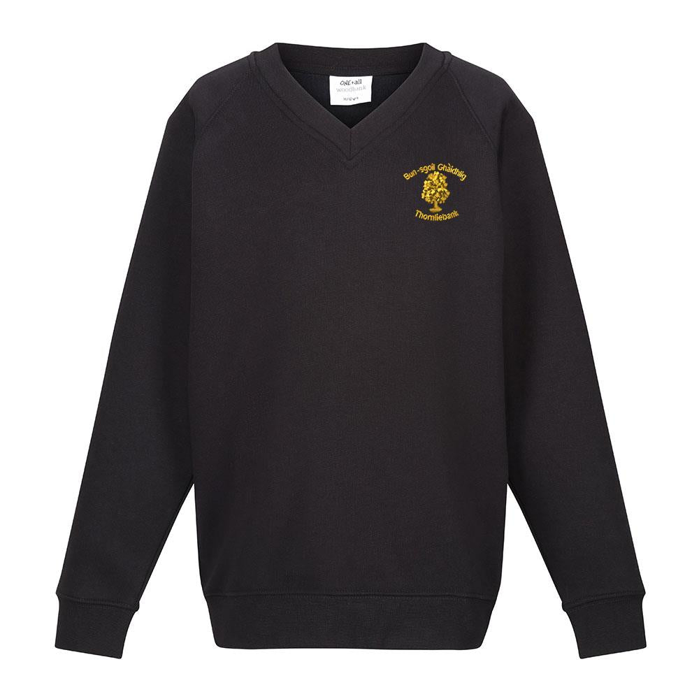 Thornliebank Gaelic Primary V-Neck Sweatshirt Black