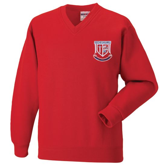 St Pauls Primary V-Neck Sweatshirt Red