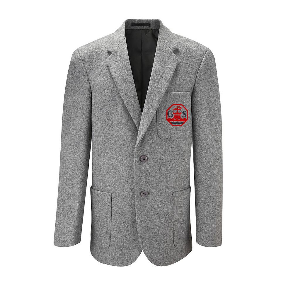 Gavinburn Primary Boys Wool Braided Blazer Grey