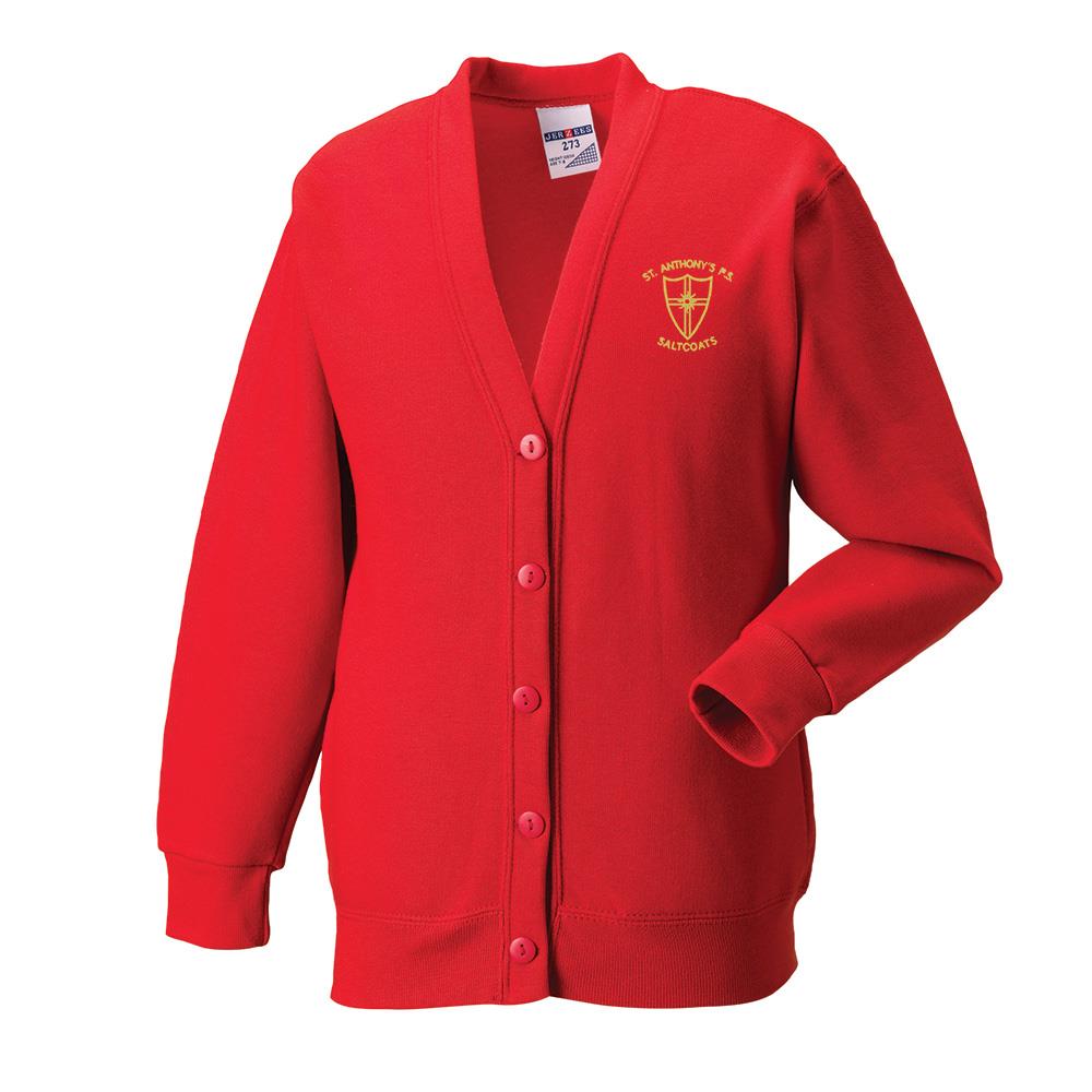 St Anthonys Primary Saltcoats Sweat Cardigan Red