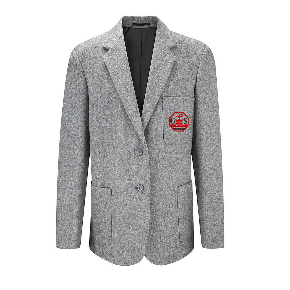 Gavinburn Primary Girls Wool Braided Blazer Grey