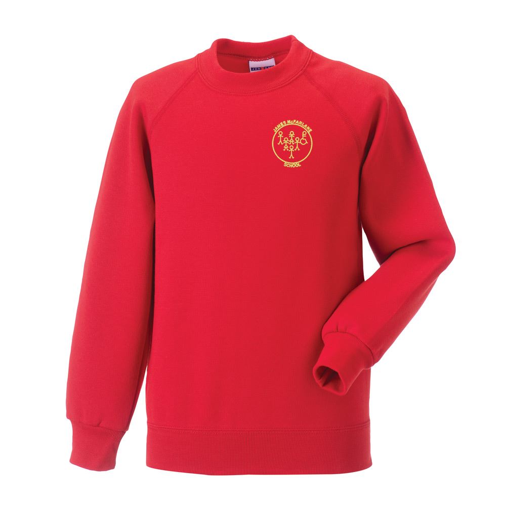 James McFarlane School Crew Neck Sweatshirt Bright Red