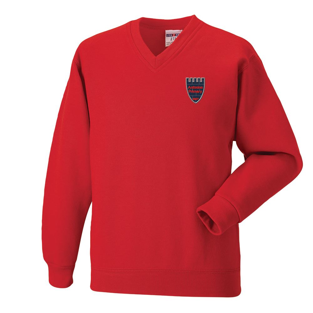 Antonine Primary V-Neck Sweatshirt Red