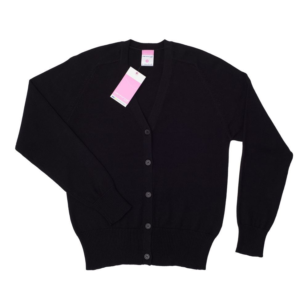 Hillhead High Girls Cotton Cardigan Black