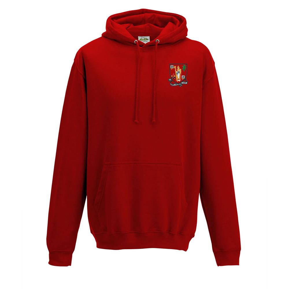 Banchory Academy Varsity Hooded Top Red