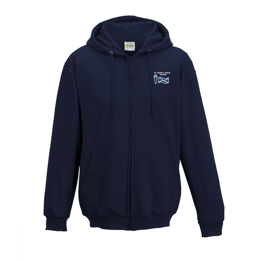 St Andrews Secondary Inverurie Zipped Hooded Top Navy