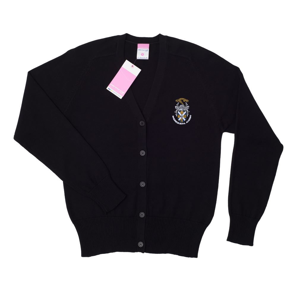 Inverness Royal Academy Girls Cotton Cardigan Black
