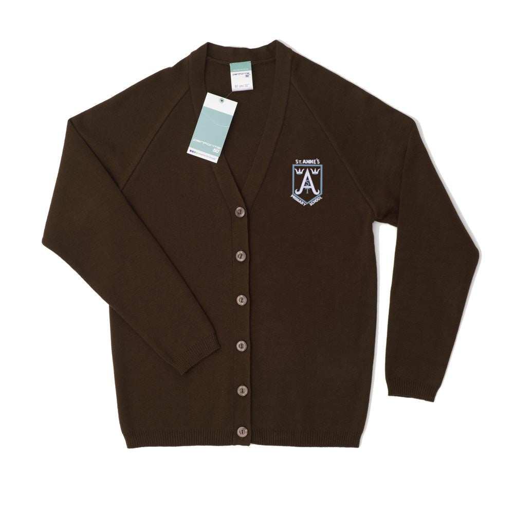 St Annes Primary 50/50 Cardigan Brown