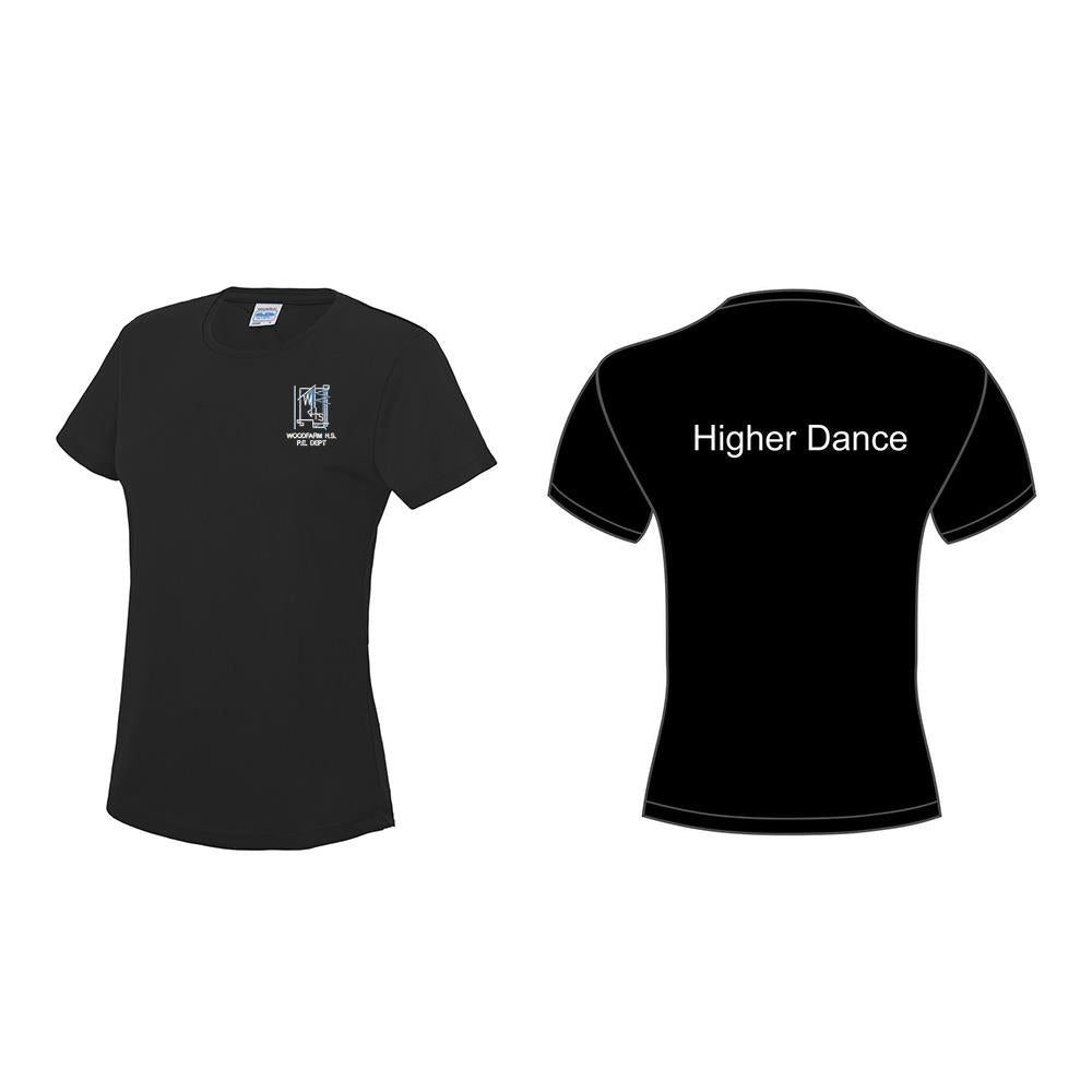 Woodfarm High Girls T-Shirt Black (Higher Dance)