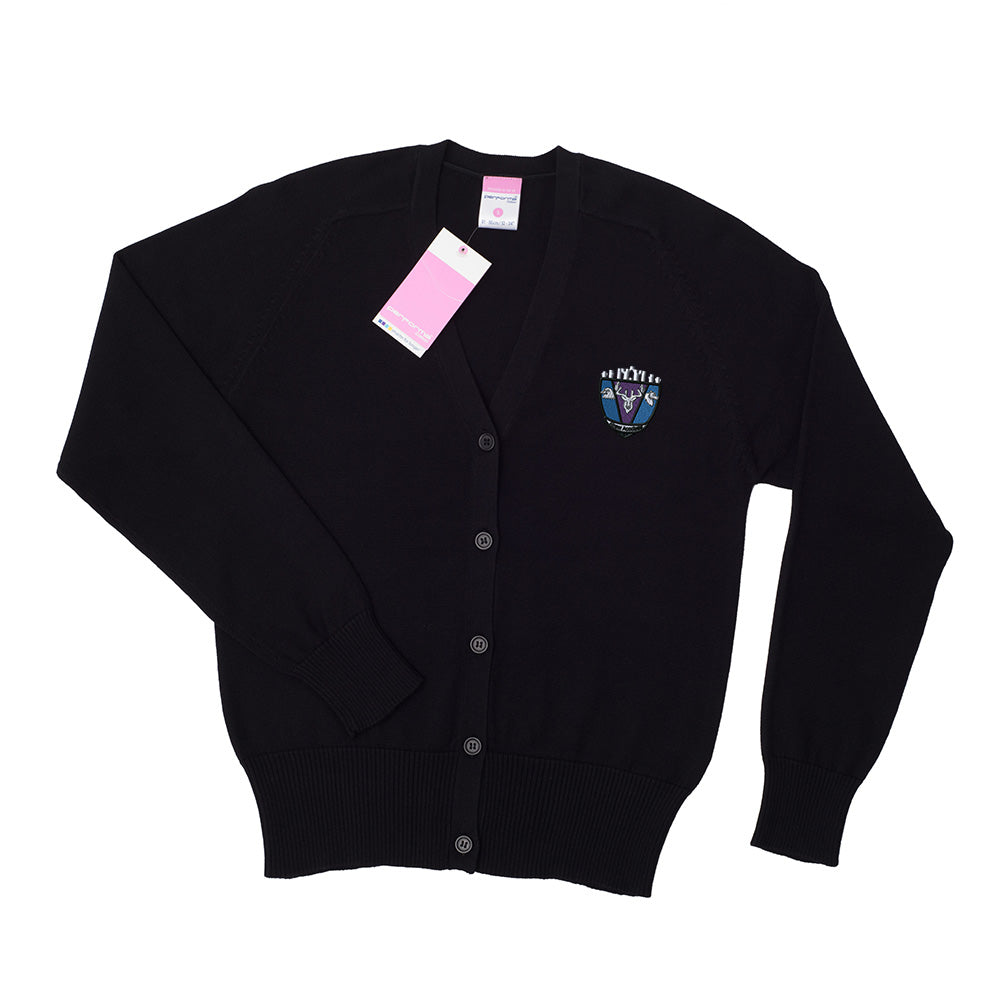 Alness Academy Girls Cotton Cardigan Black