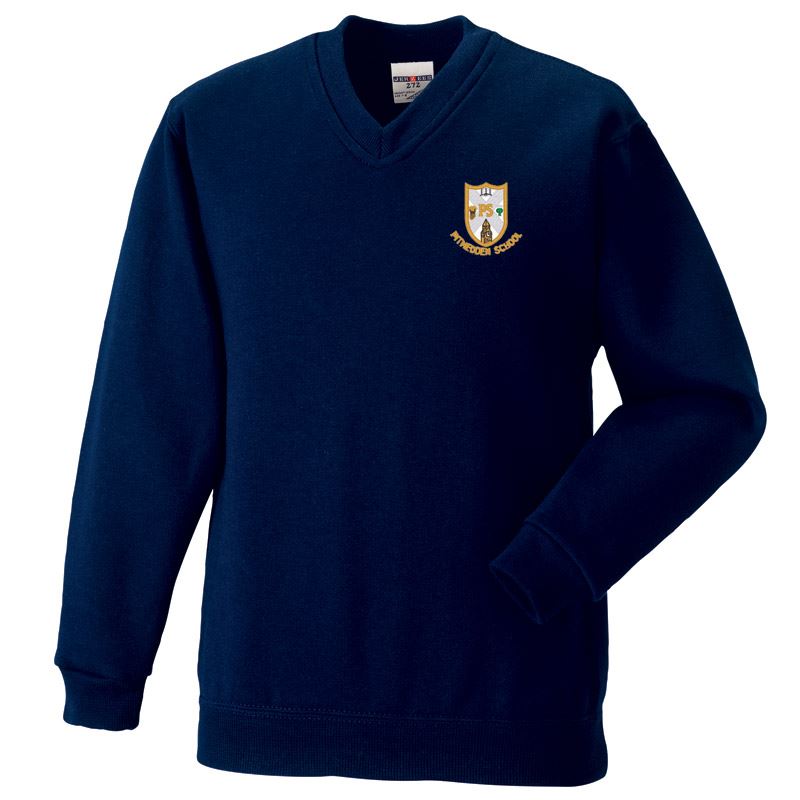 Pitmedden Primary V-Neck Sweatshirt Navy