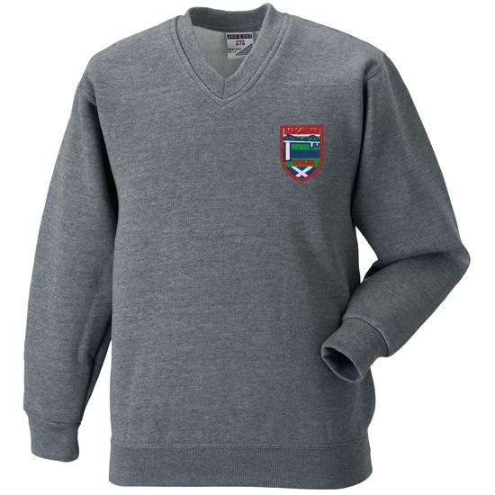 Bargarran Primary V-Neck Sweatshirt Grey