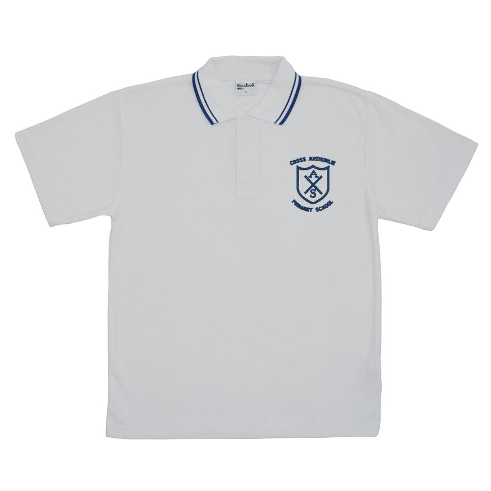 Cross Arthurlie Primary Trimmed Polo White/Navy