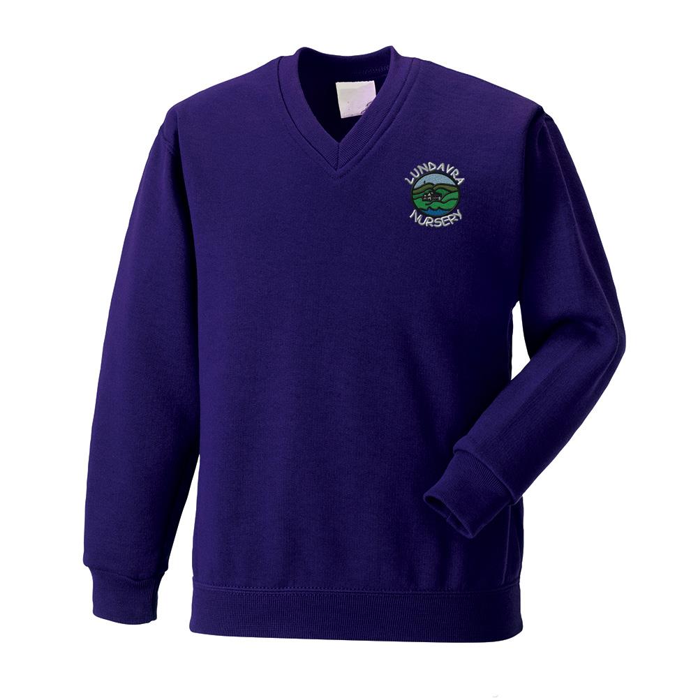 Lundavra Nursery V-Neck Sweatshirt Purple