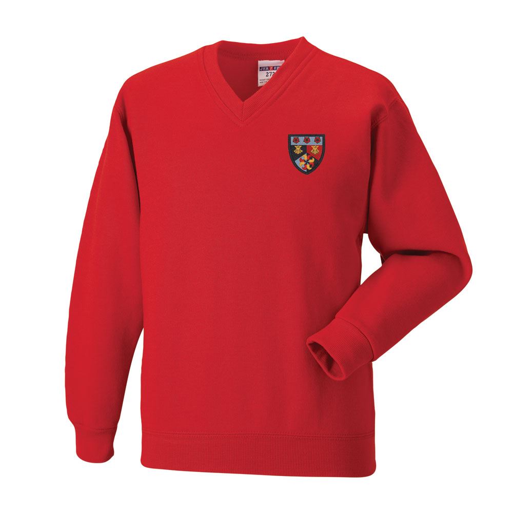 Clober Primary V-Neck Sweatshirt Red