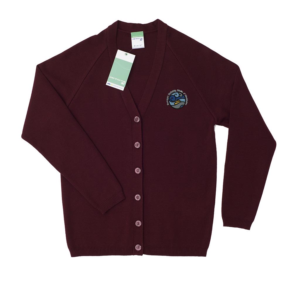 Govan Gaelic Primary 50/50 Cardigan Maroon