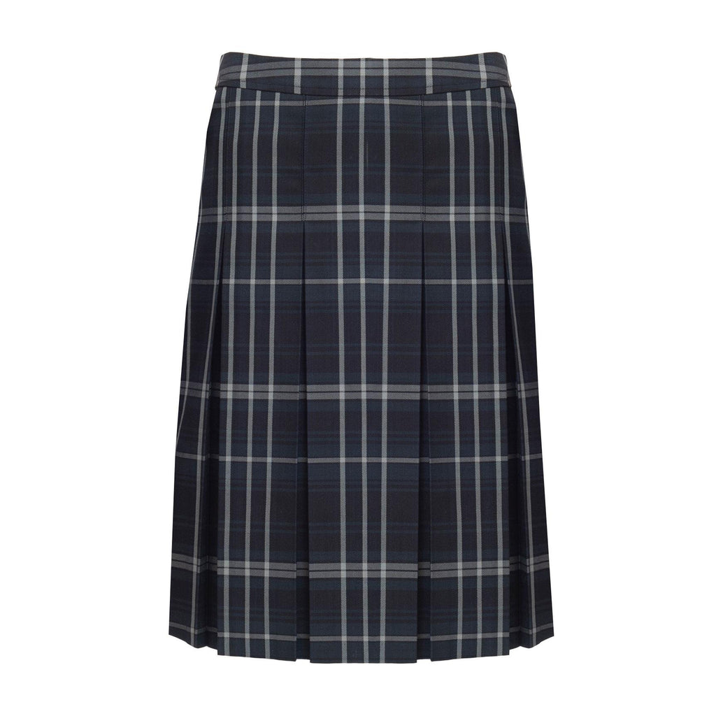 Girls Tartan Pleated Skirt Navy Tonal