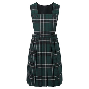 green tartan pinafore dress Green Tartan Pinafore
