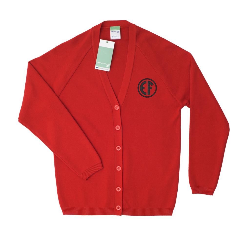 East Fulton Primary Cardigan Red