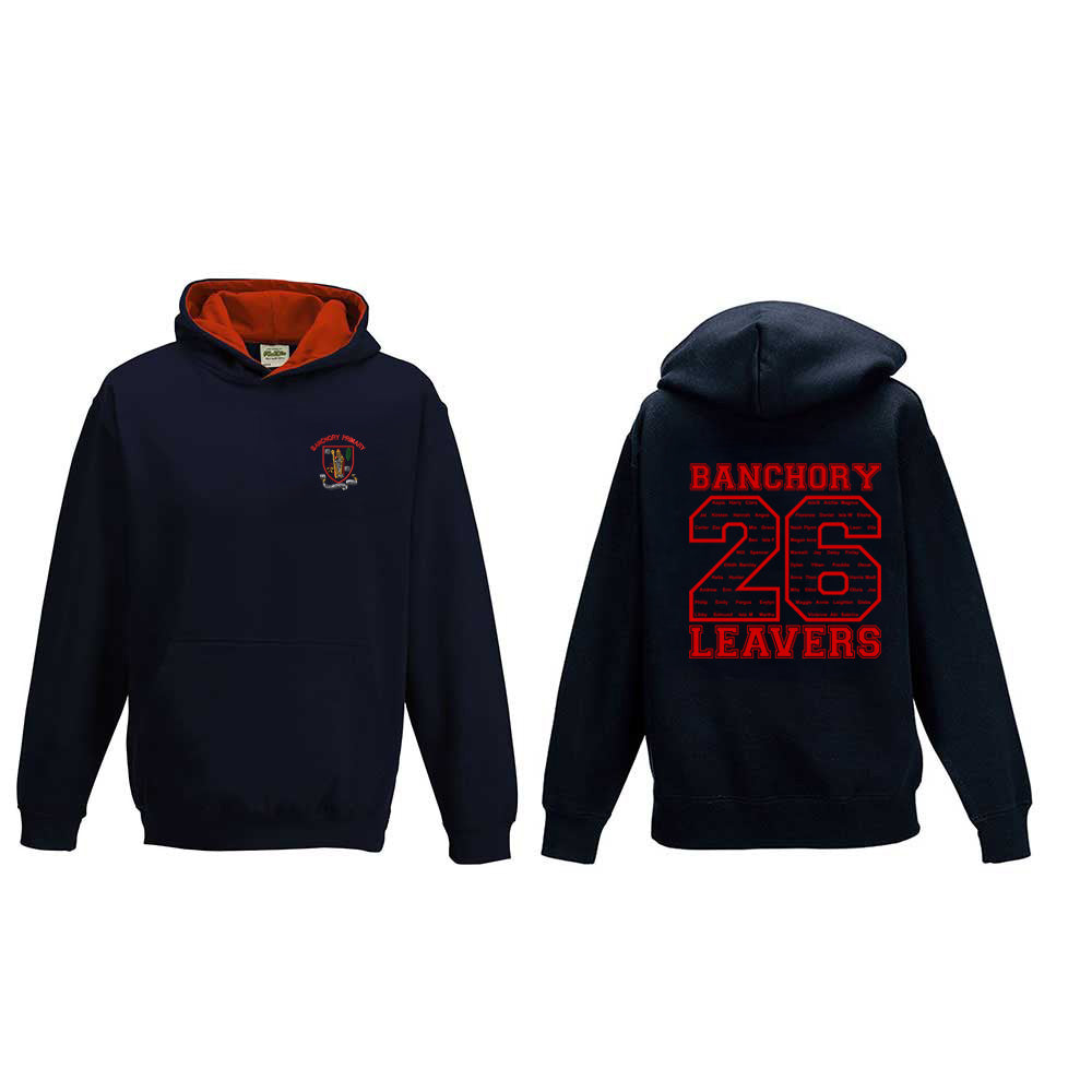 Banchory Primary Leavers Hoodie Navy/Red – Schoolwear Made Easy