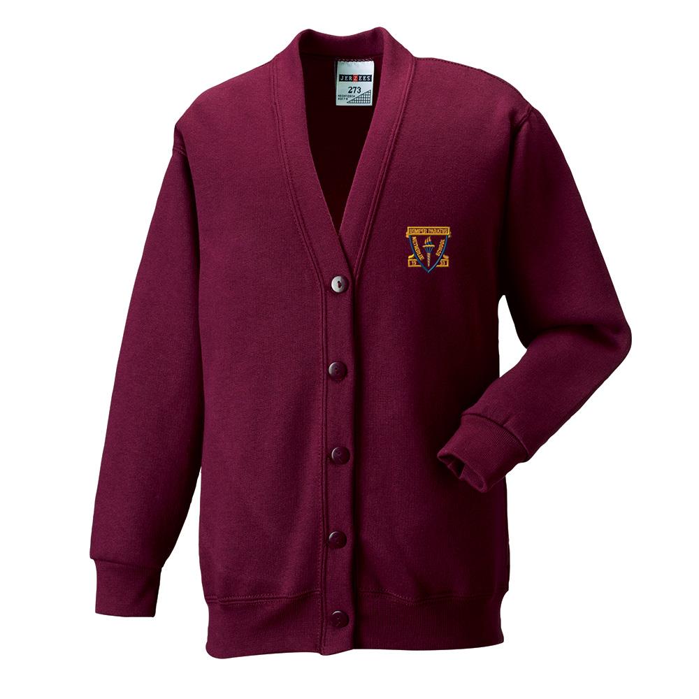 Netherlee Primary Sweat Cardigan Maroon