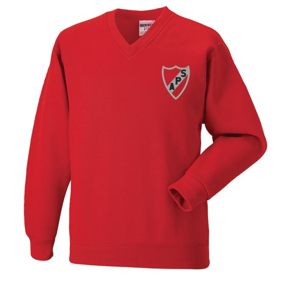 Auchenlodment Primary V-Neck Sweatshirt Red