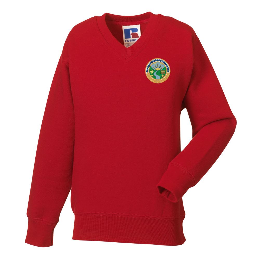 Glendale Gaelic Primary V-Neck Sweatshirt Red