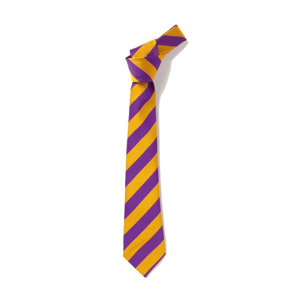 Wide Stripe Tie Purple/Gold