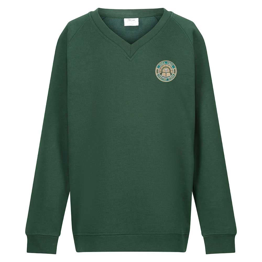 Doxa Theo Christian School V-Neck Sweatshirt Green