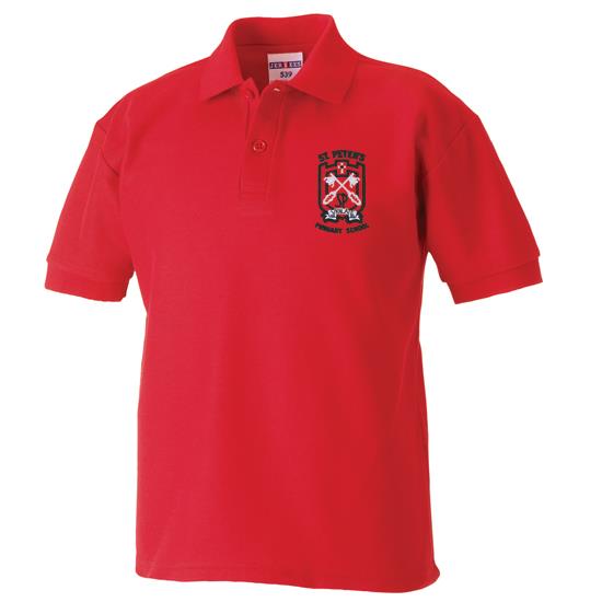 St Peters Primary Paisley Poloshirt Red