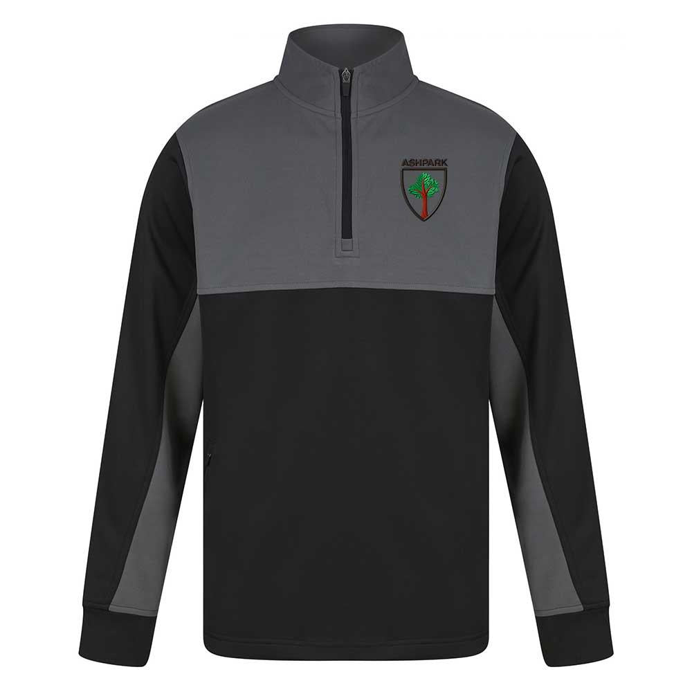 Ashpark Primary Quarter Zip Top Black/Grey