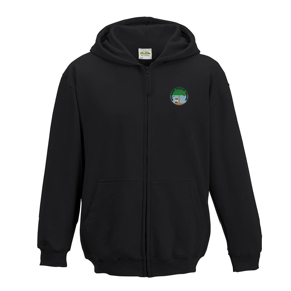 Woodmuir Primary Kids Zipped Hooded Top Black