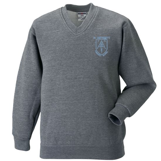 St Anthonys Primary V-Neck Sweatshirt Grey
