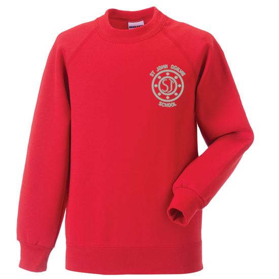 St John Ogilvie Primary Crew Neck Sweatshirt Red