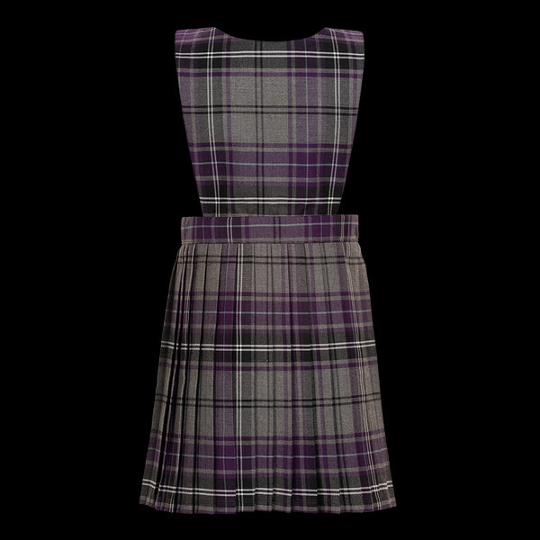 Junior Girls Pinafore Purple/Grey Tartan