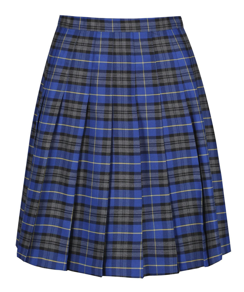 Winterbottoms Stitch Down Pleat Skirt Blue Tartan