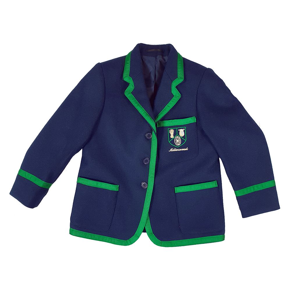 Millersneuk Primary Girls Wool Braided Blazer Royal