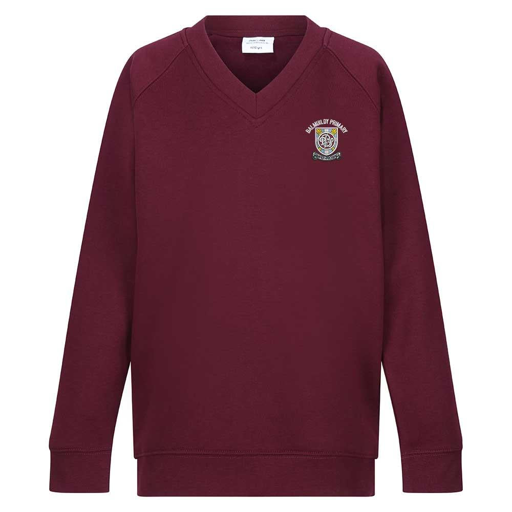 Balmuildy Primary V-Neck Sweatshirt Maroon